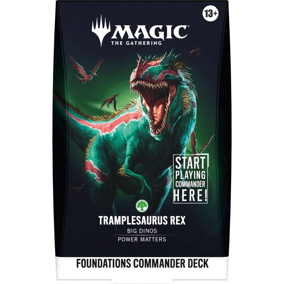 Deck Commander Foundations Tramplesaurus Rex, face avant de la boîte