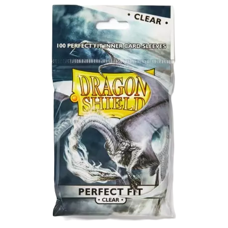 100 Sleeves Dragon Shield Perfect Fit : Clear - Taille standard (Magic / Pokemon)