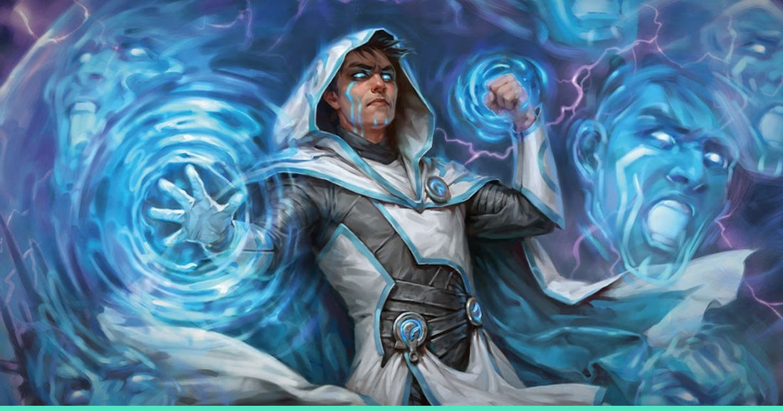 Jace Beleren, le Théoricien, entouré d’éclats de réalité — illustration Magic: The Gathering.