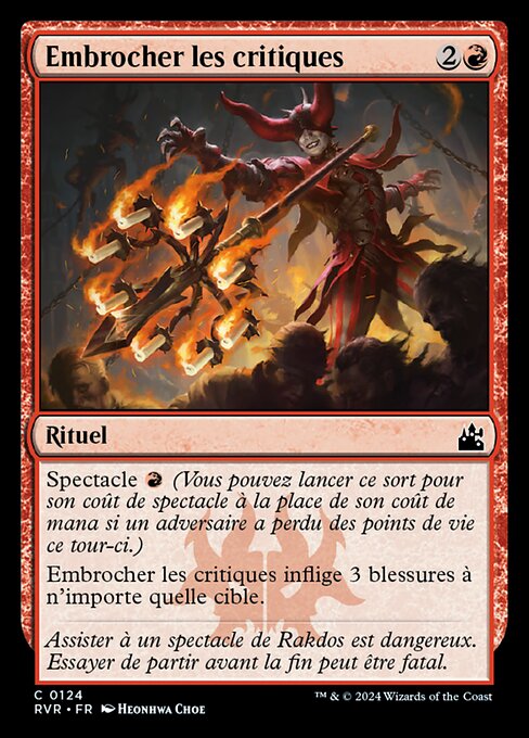 Embrocher les critiques [FR]