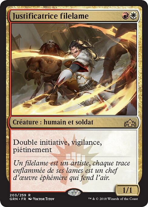 Justificatrice filelame [FR]