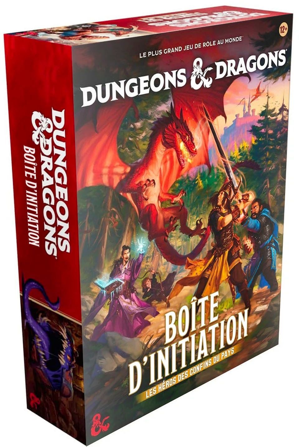 Boîte d’initiation D&D « Les Héros des Confins du Pays » — édition française, vue de trois quarts